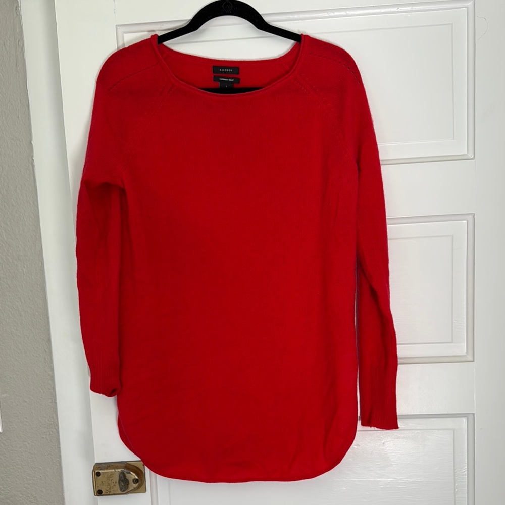 Halogen Vibrant Red Cashmere Blend Top